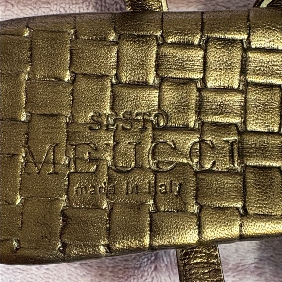 Sesto Meucci Gold and Brown Braided Sandals - Picture 5 of 5